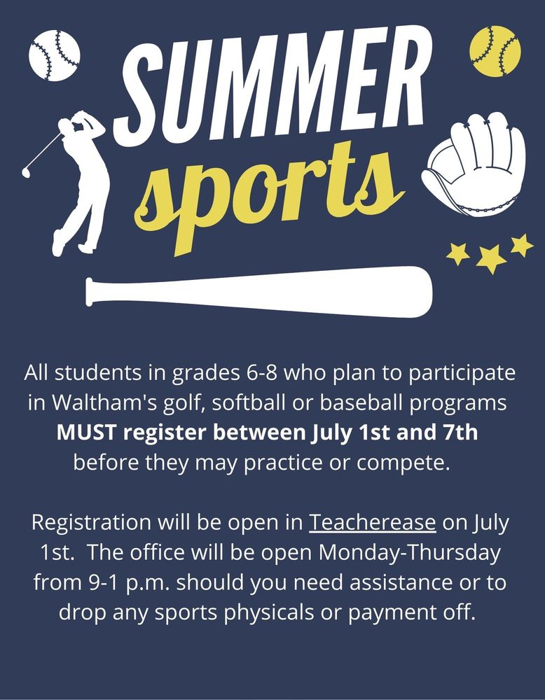 Summer Sports Student Registration